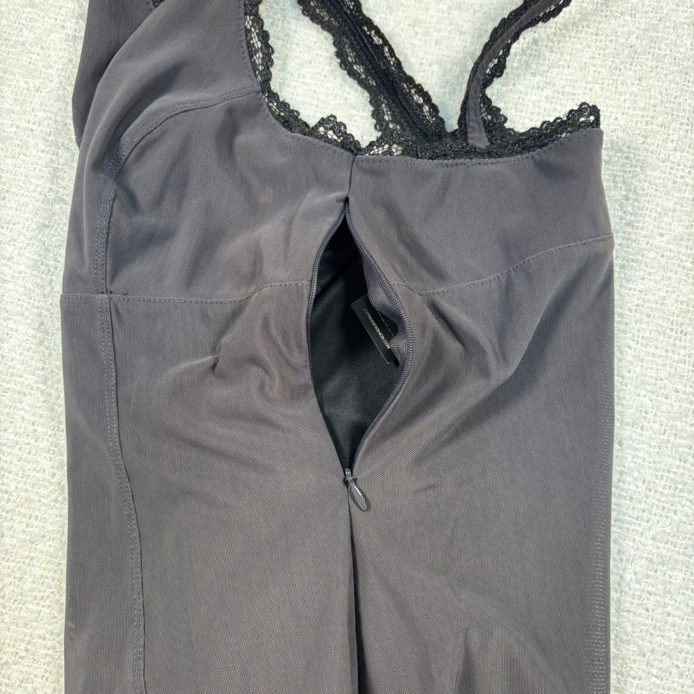 NWT express dark gray black lace princess crop top coquette grunge goth chic Y2K - Picture 6 of 9
